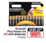 Duracell Plus Power AA Or AAA Batteries 12 Pack-Each