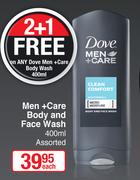 Dove Men + Care Body & Face Wash Assorted-400ml Each