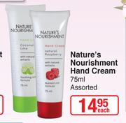 Nature's Nourishment Hand Cream-75ml Each