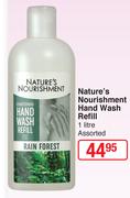 Nature's Nourishment Hand Wash Refill-1Ltr
