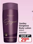 Yardley Gorgeous Body Lotion-400ml Each