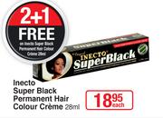 Inecto Super Black Permanent Hair Colour Creme-28ml Each