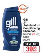 Gill 2 In1 Anti-Dandruff Conditioning Shampoo Normal Or Dry Scalp-200ml Each