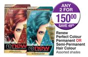 Renew Perfect Colour Permanent Or Semi-Permanent Hair Colour Assorted Shades-For Any 2