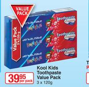 Dental Mate Kool Kids Toothpaste Value Pack-3 x 120g Per Pack