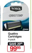 Schick Quattro Cartridges 4 Pack