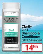 Clarity 2 In 1 Shampoo Or Conditioner Assorted-50ml