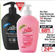 No Hair Hair Removal Lotion For Men Or Women Value Pack-400ml Each