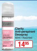 Clarity Anti Perspirant Deospray Assorted-60ml