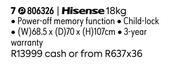 Hisense 18Kg Top Loader Washing Machine 806326