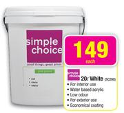 Simple Choice 20Ltr White SC200