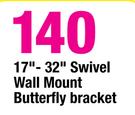 17"-32" Swivel Wall Mount Butterfly Bracket