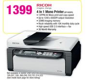 Ricoh 4 In 1 Mono Printer SP100SFE