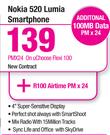 Nokia 520 Lumia Smartphone-On U Choose Flexi 100