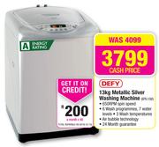 Defy 13kg Metallic Silver Washing Machine DTL132