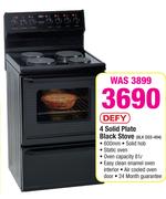 Defy 4 Solid Plate Black Stove BLK DSS-494