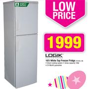 Logik 167Ltr White Top Freezer Fridge TS180 L-W