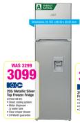 KIC 255Ltr Metallic Silver Top Freezer Fridge KTF528/1ME WT