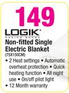 Logik Non-Fitted Single Electric Blanket 75X150cm