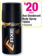 Axe Deodorant Body Spray-150ml Each