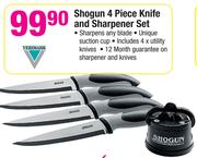 Verimark Shogun 4 Piece Knife And Sharpener Set