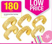 9ct Gold And Silver Toe Rings Bonded-Each