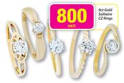 9ct Gold Solitaire CZ Rings