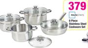 Mainstays Stainless Steel Cookware Set - 8 Piece