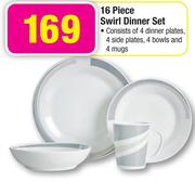 16 Piece Swirl Dinner Set