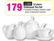 Always Home 15 Piece Embossed Tea Set