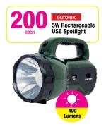 Eurolux 5W Rechargeable USB Spotlight Each