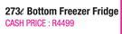 Russell Hobbs 273L Bottom Freezer Fridge