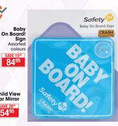 Safety 1st Baby On Board Sign Assorted Colours