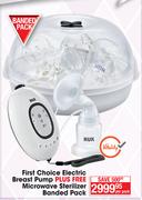 Nuk First Choice Electric Breast Pump Plus Free Microwave Sterilizer Banded Pack-Per Pack