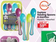 Tommee Tippee Explora Feeding Spoons 6 Months+ Assorted-4 Pack