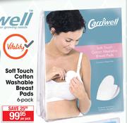 Carriwell Soft Touch Cotton Washable Breast Pads 6 Pack-Per Pack