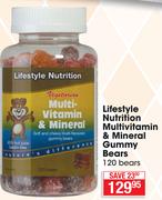 Lifestyle Nutrition Multivitamin & Mineral Gummy Bears-120 Bears