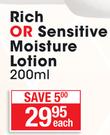 Baby Dove Rich Or Sensitive Moisture Lotion-200ml Each