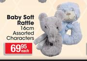 Baby Soft Rattle Assorted Characters-16cm
