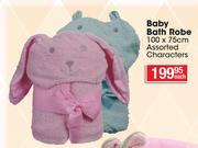 Baby Bath Robe Assorted Characters-100 x 75cm Each