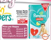 Pampers Unisex Pants Jumbo Pack Assorted Sizes & Quantities-Per Pack