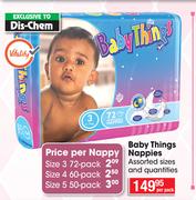 Dischem Baby Things Nappies Assorted Sizes & Quantities-Per Pack
