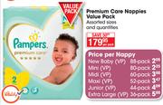 Pampers Premium Care Nappies Value Pack Assorted Sizes & Quantities-Per Pack