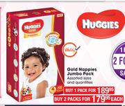 Huggies Gold Nappies Jumbo Pack Assorted Sizes & Quantities-For 1 Pack