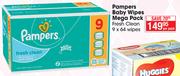 Pampers Baby Wipes Mega Pack Fresh Clean-9 x 64 Wipes Per Pack