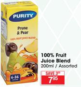 Purity 100% Fruit Juce Blend Assorted-200ml