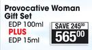 Elizabeth Arden Provocative Woman Gift Set EDP-100ml Plus EDP-15ml