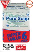 Pure Soap Value Pack-6 x 150g Per pack