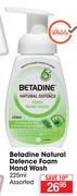 Betadine Natural Defence Foam Hand Wash Assorted-225ml