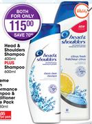 Head & Shloulders Shampoo 400ml Plus Shampoo 600ml